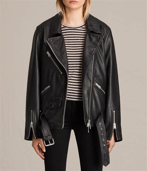 all saints oversized leather jacket.